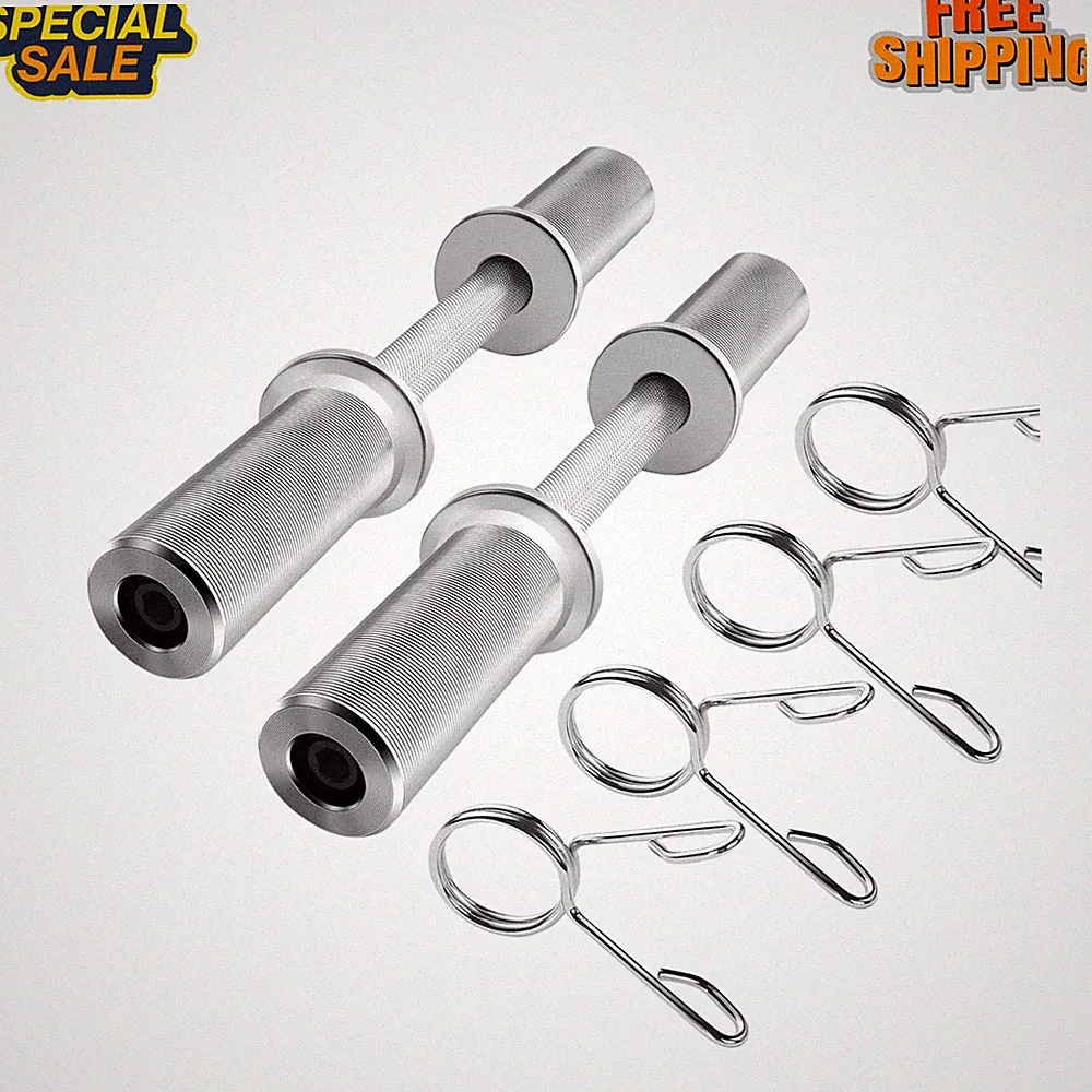 NEW Olympic Dumbbell Handles 16/20in Loadable Bars w/ 4 Spring Collars