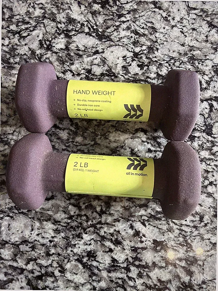 NEW Pair (2) 2lbs Dumbell Weights All In Motion Target Noprene Coated Purple