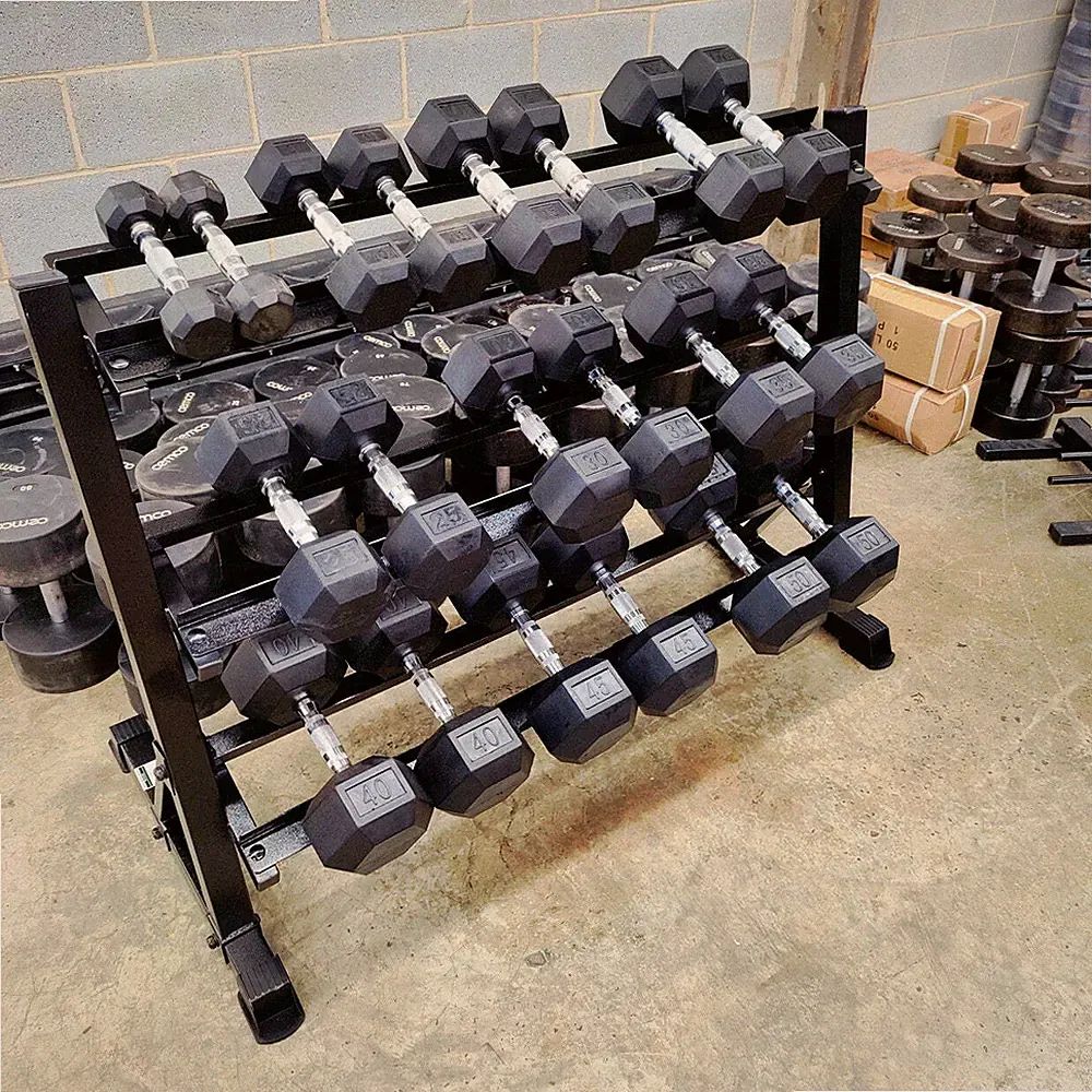 NEW Rubber Hex Dumbbell Set 5-50lb Full Set Hex Dumbbells