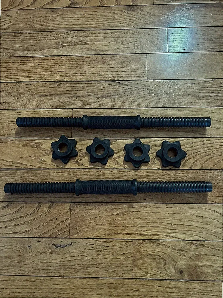 New Sunny Health & Fitness Standard 18” Threaded Black Dumbbell Bar Set Handles