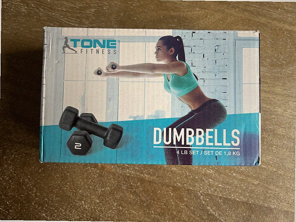 New Tone Fitness Dumbbells 4 LB Set (2x2 LB Weights) Black Weight 1,8 KG