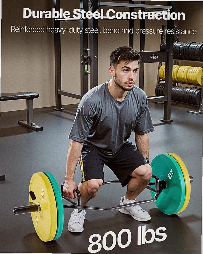 New Trap Bar Hex Bar, 2-Inch Hex Barbell, 800 LBS Capacity Shrug Bars with Knur
