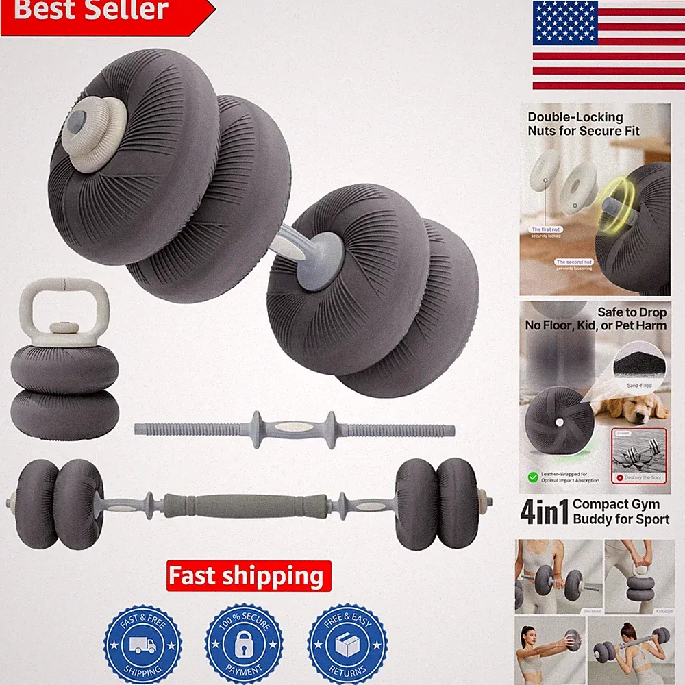 Non-Slip Adjustable Dumbbell Set - Multi-Use Home Gym Essentials for All Levels