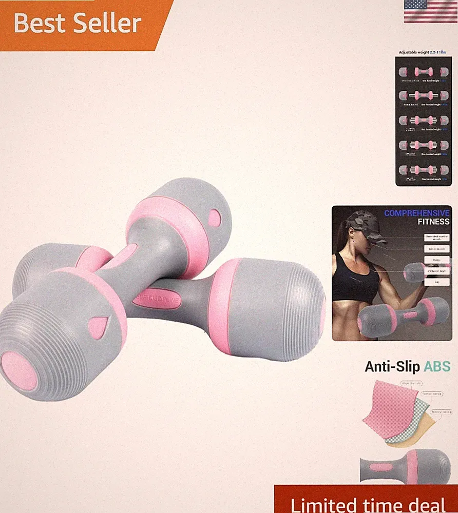 Non-Slip Adjustable Dumbbells 2x5kg: Compact Weights for Excellent Home Workouts