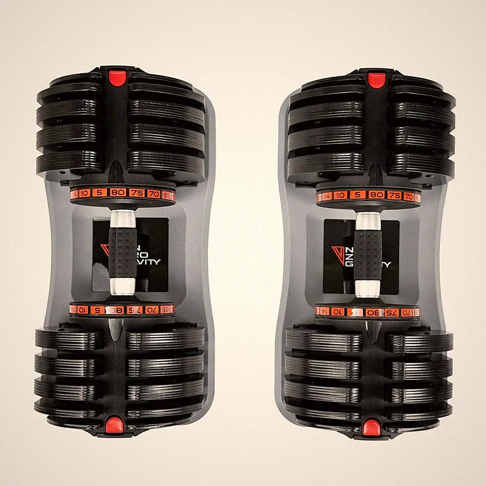 NonZero Gravity PowerDyne 55lbs/80lbs Adjustable Dumbbell Set with Add-On