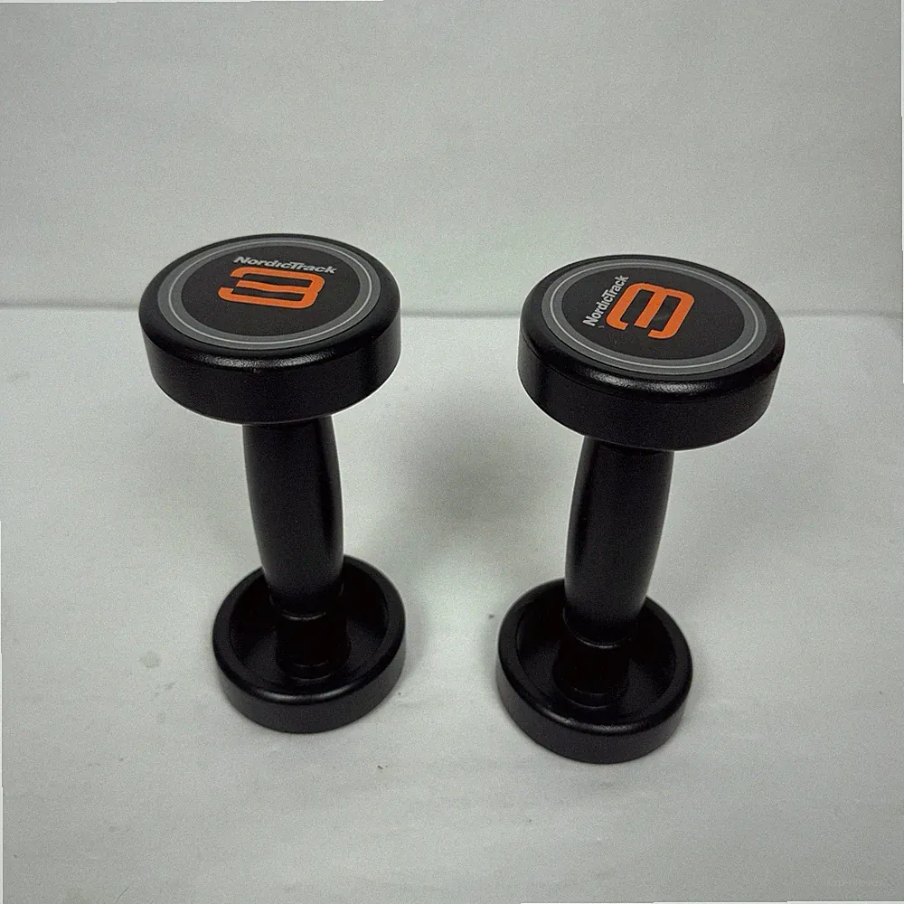 Nordic Track Metal Hand Weight Dumbbell - 3lb Each 2pc, Pair of Weights - Black