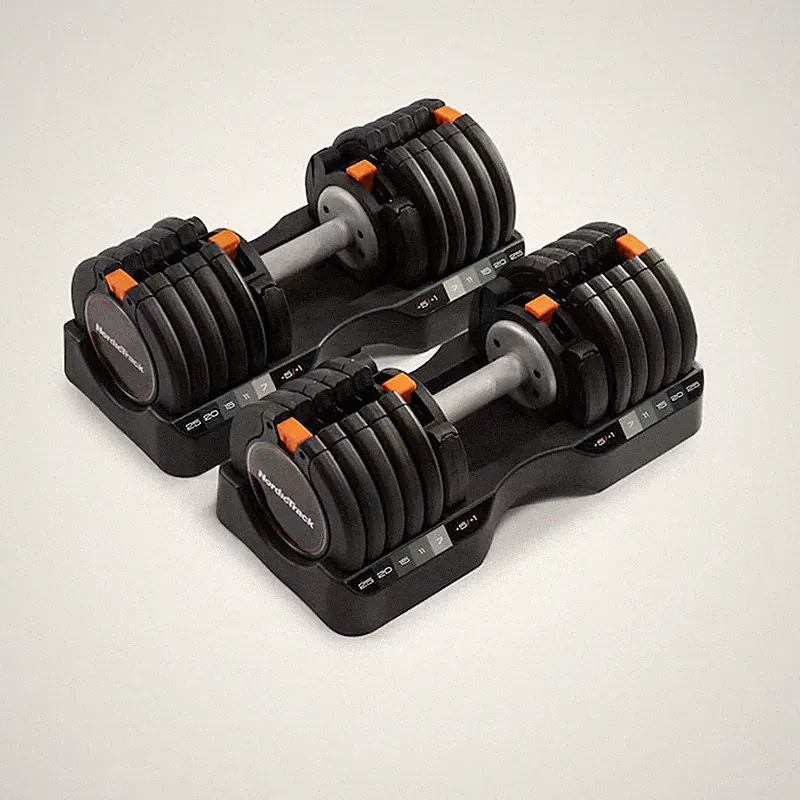 NordicTrack 110lb Select-A-Weight Adjustable Dumbbell Set (Two 55lb Dumbbells)