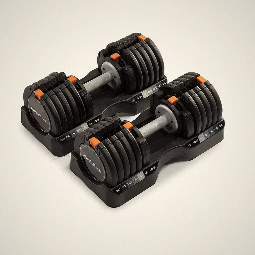 NordicTrack 55 lb Select-A-Weight Adjustable Dumbbell Set Pair (10-55 lbs)