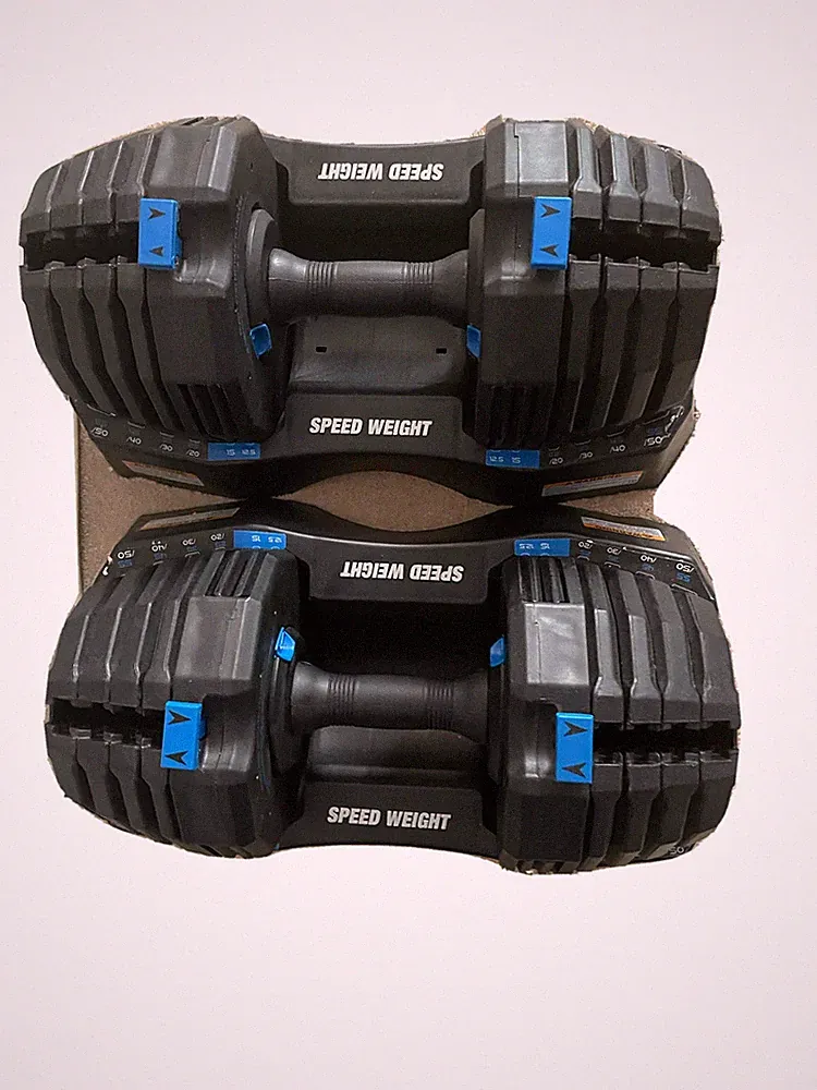 NordicTrack Adjustable Dumbbells with Storage Tray -55lb for both pairs