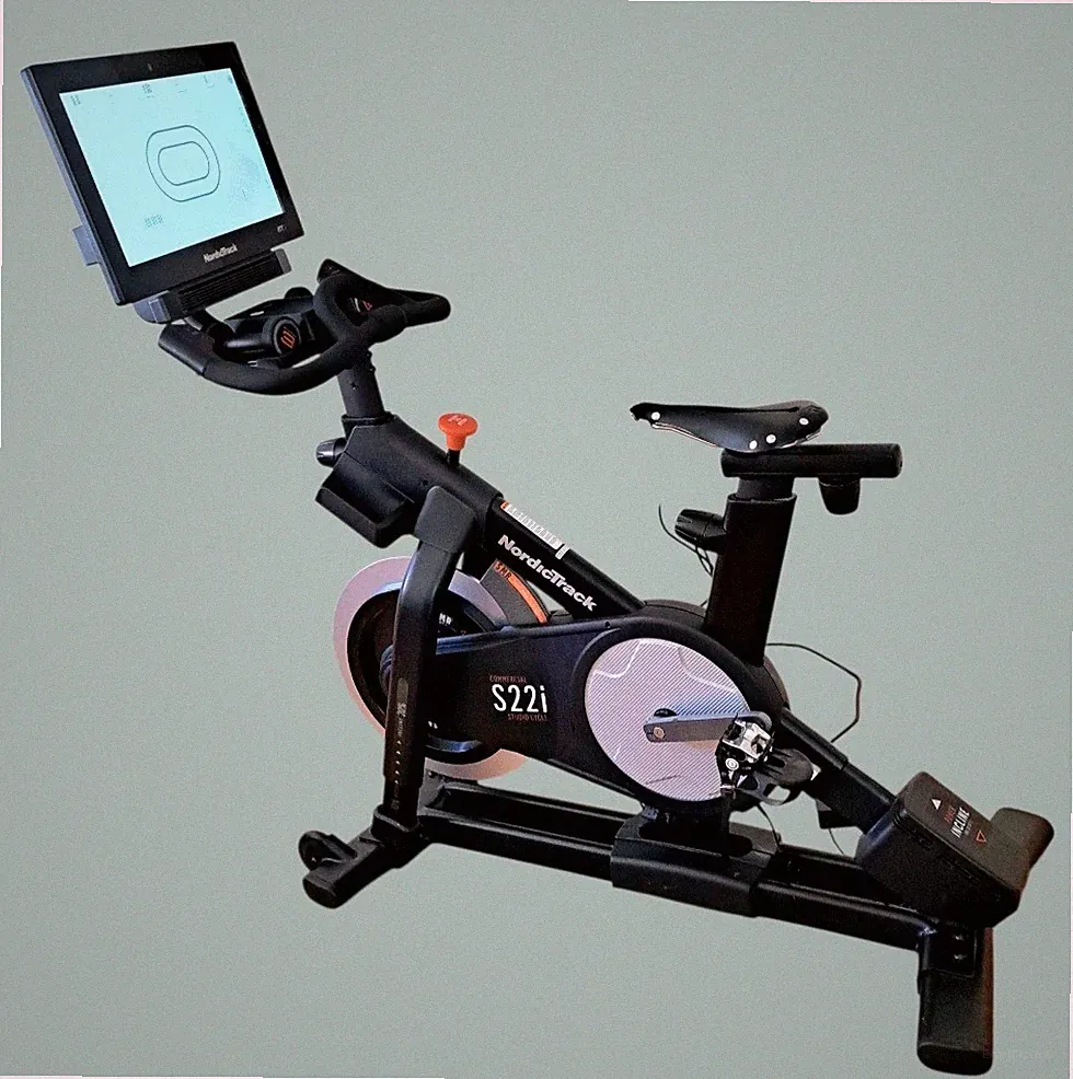 NordicTrack Commercial S22i Studio Cycle Bike 22" Touchscreen Dumbbells