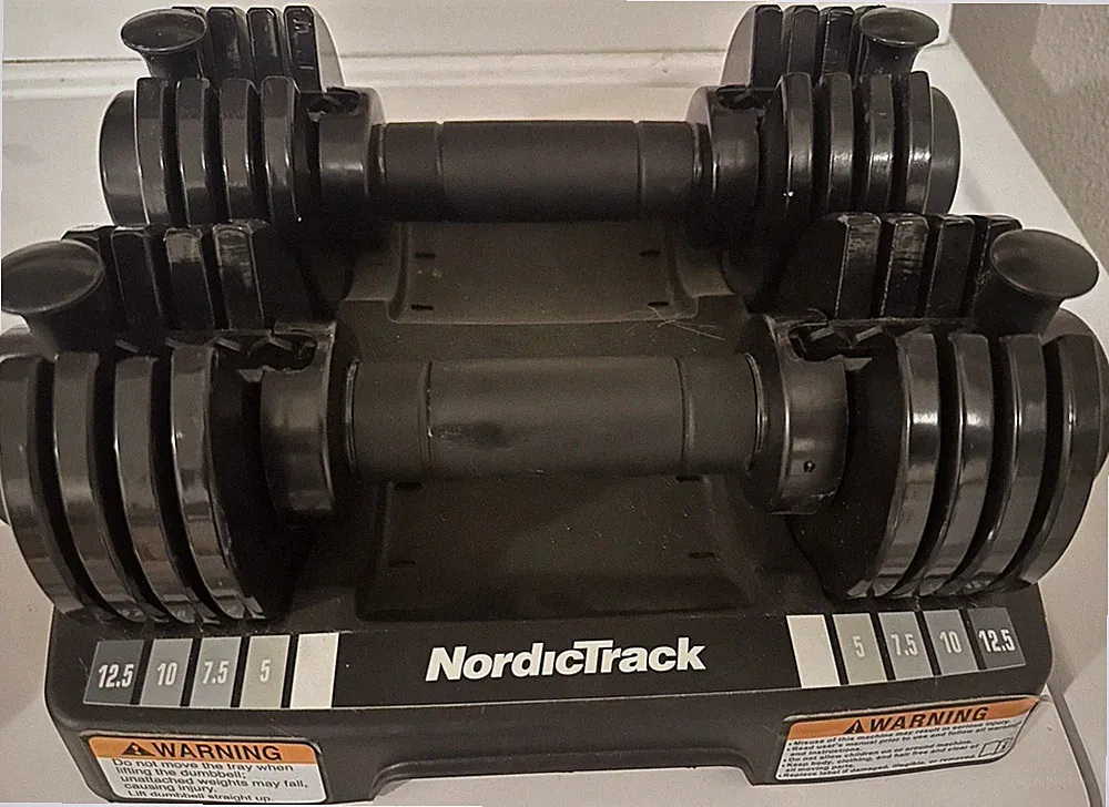 NordicTrack NTSAW2520 Adjustable Weight Dumbbell Set Good Condition Complete