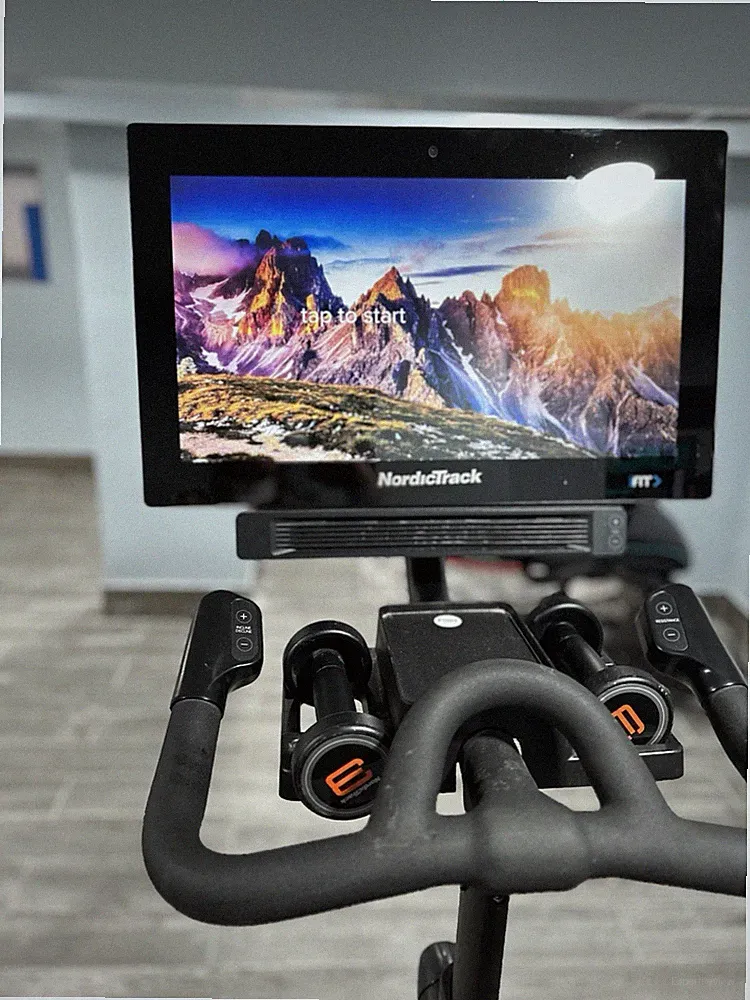 NordicTrack S22i Exercise Bike Touchscreen Dumbbell Holder Bottle Holder Black