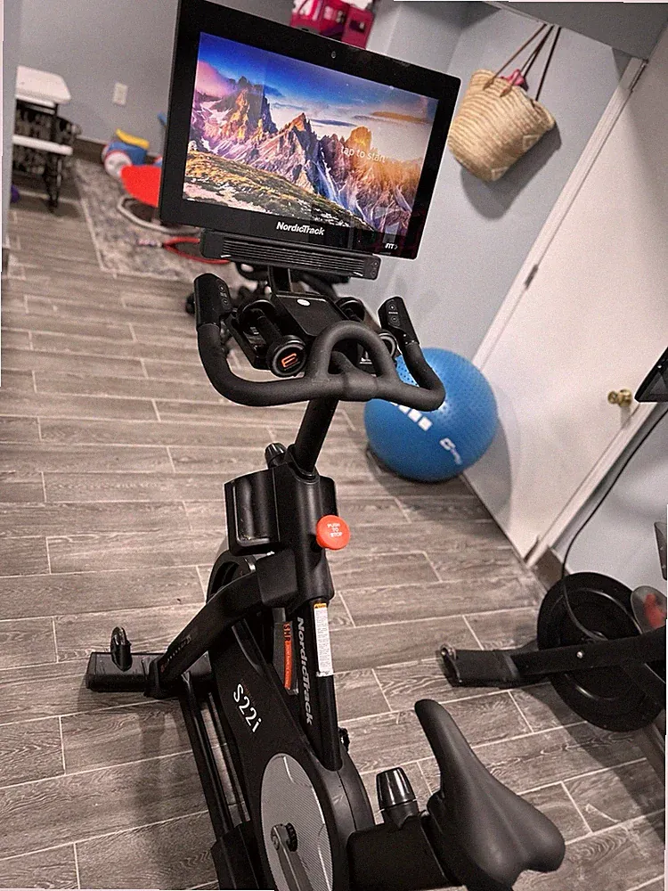 NordicTrack S22i Studio Cycle Upright Exercise Bike Touchscreen Dumbbells