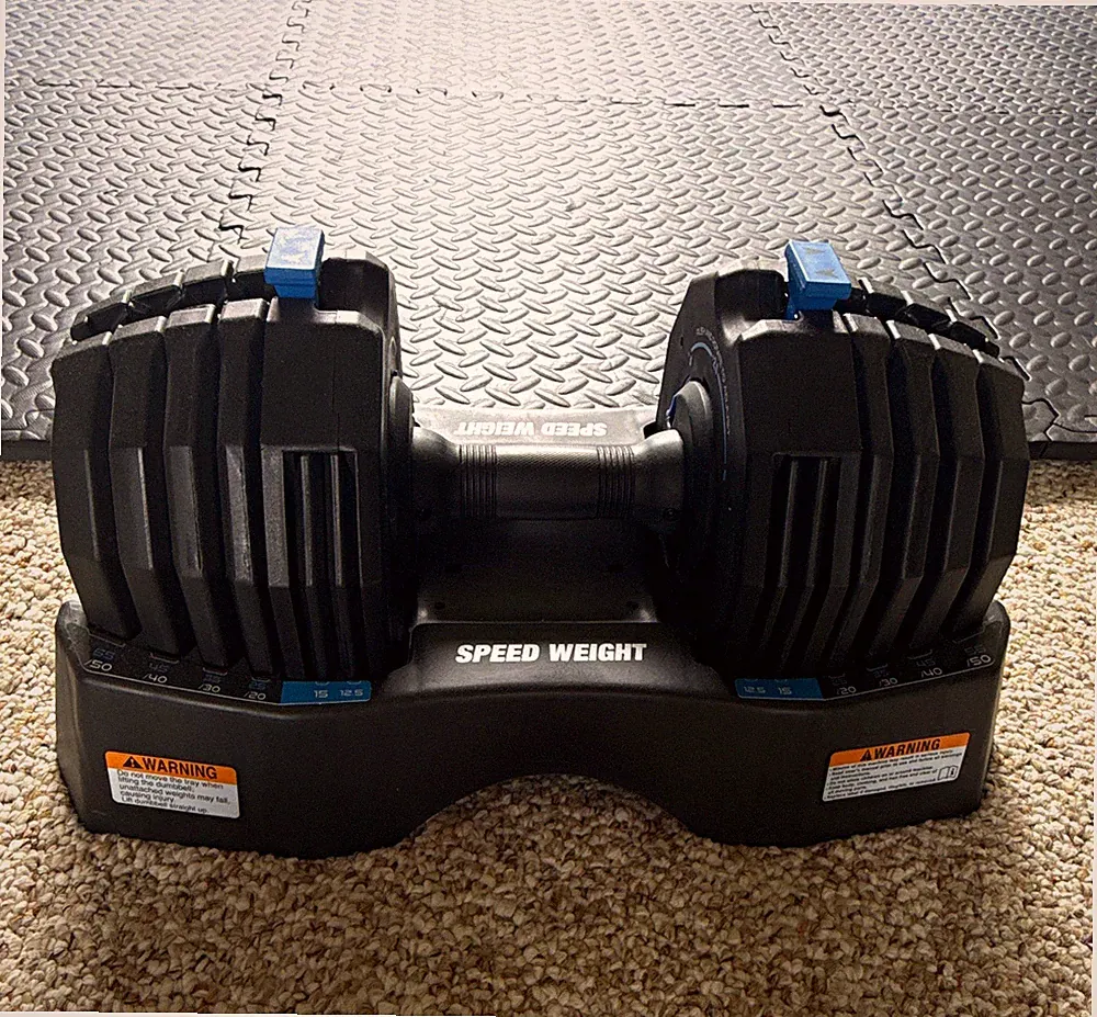 NordicTrack Speed Weight Adjustable Dumbbells 5-55 lb Pair w/ Stands