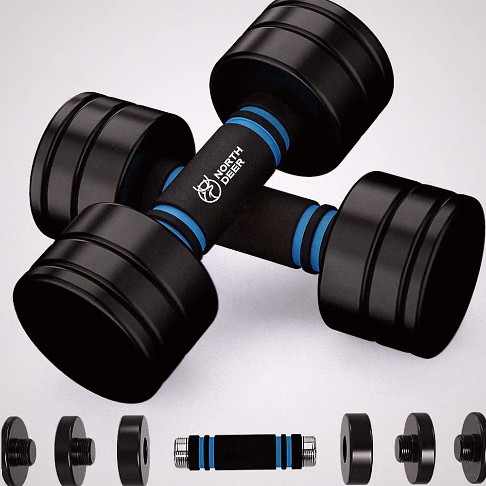 Northdeer Hand Weights Set 5Lbs Pair 3Lbs/4Lbs/5Lbs Adjustable Black Coated
