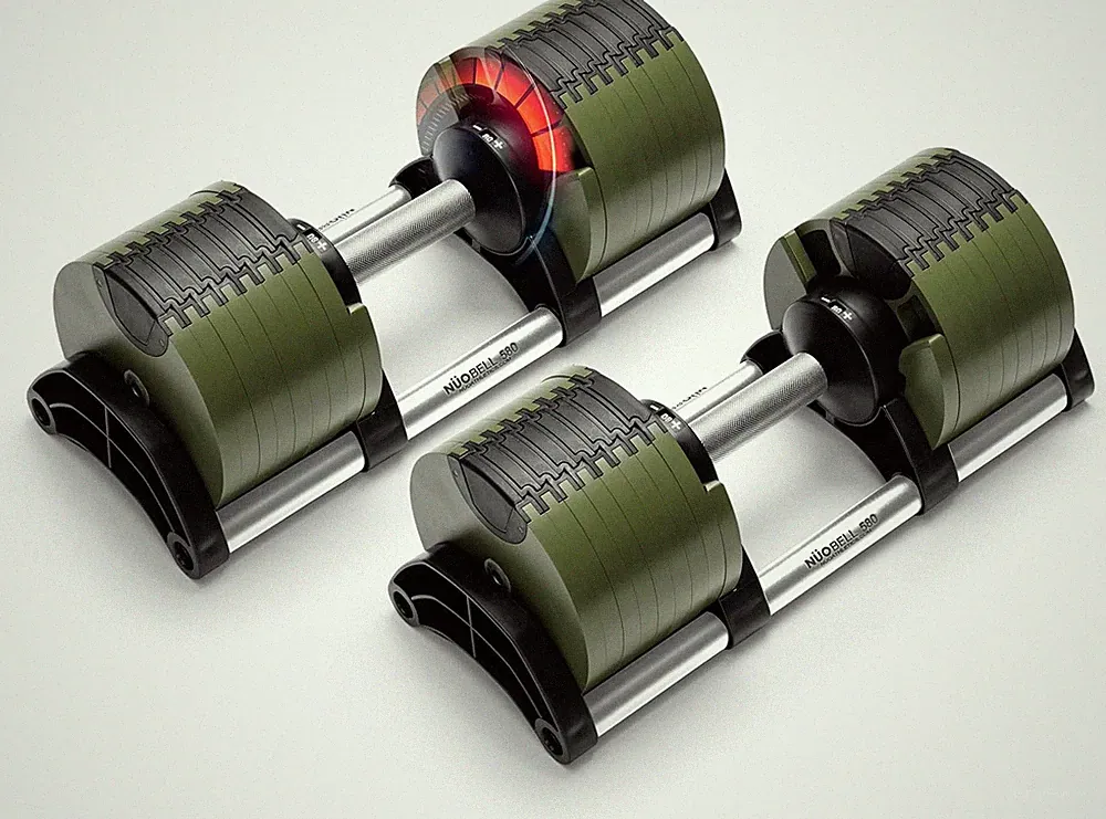 NUOBELL Adjustable Dumbbells 5-80 Lbs: Replace 16 Sets, Ideal for Home Gym Weigh