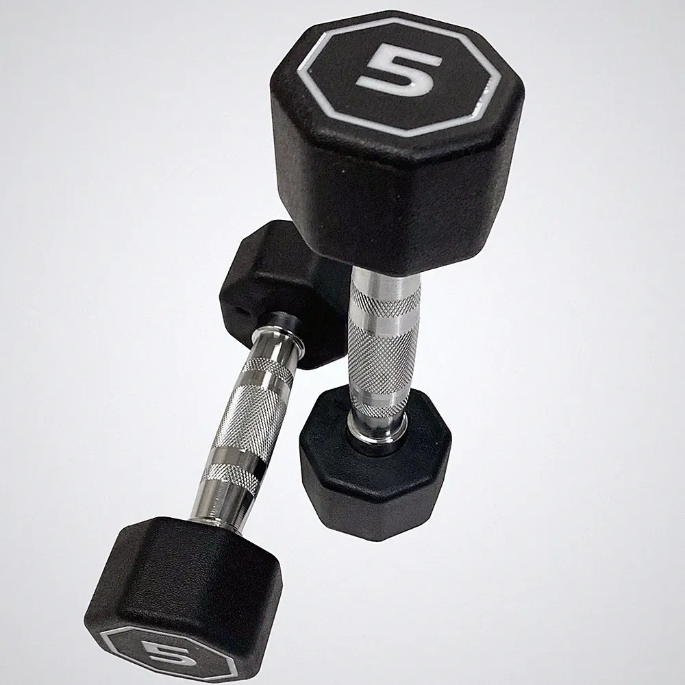 Octagonal Dumbbell Set 5 lbs 2-Piece Hard Chrome Plated Handle