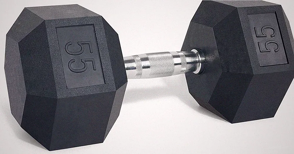 Odorless Rubber Encased Hex Dumbbells in Pairs or Single, Hand Dumbbell Weight w