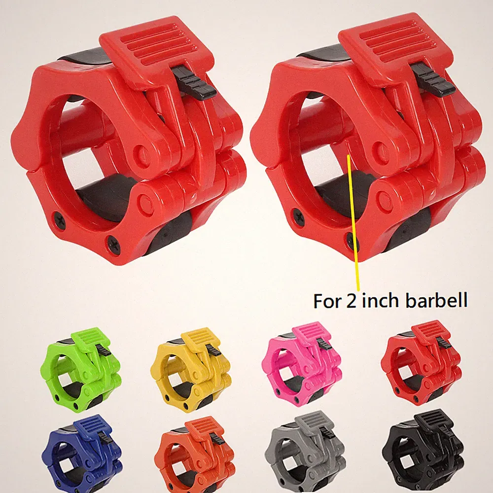 Olympic 1-2" Inch Barbell Clamps Quick Release Standard Bar Weight Plates 1 pair