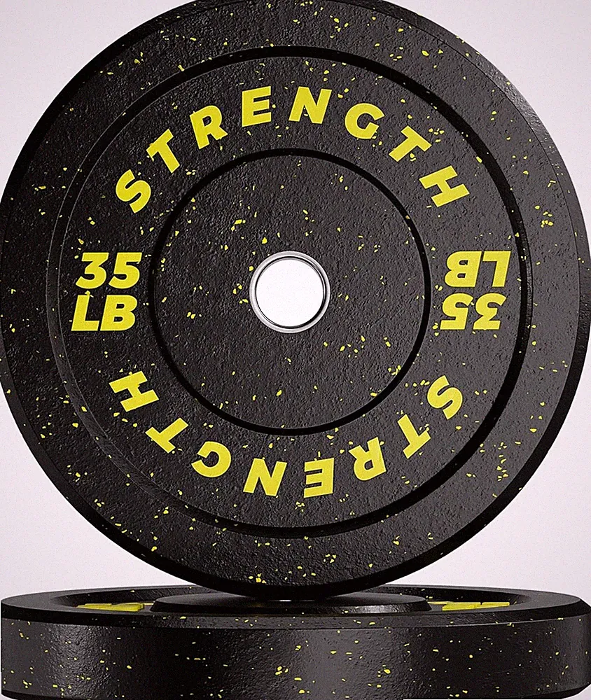 Olympic Bumper Weight Plates Set, 2-Inch Rubber Weight Plates for Home Gym