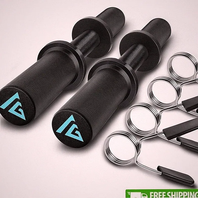 Olympic Dumbbell Handles Kit Knurled Grip Weight Training Home Gym Equipment 16"