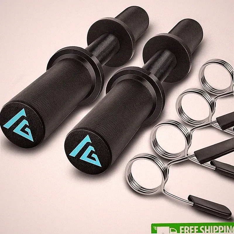 Olympic Dumbbell Handles Kit Knurled Grip Weight Training Home Gym Equipment 16"