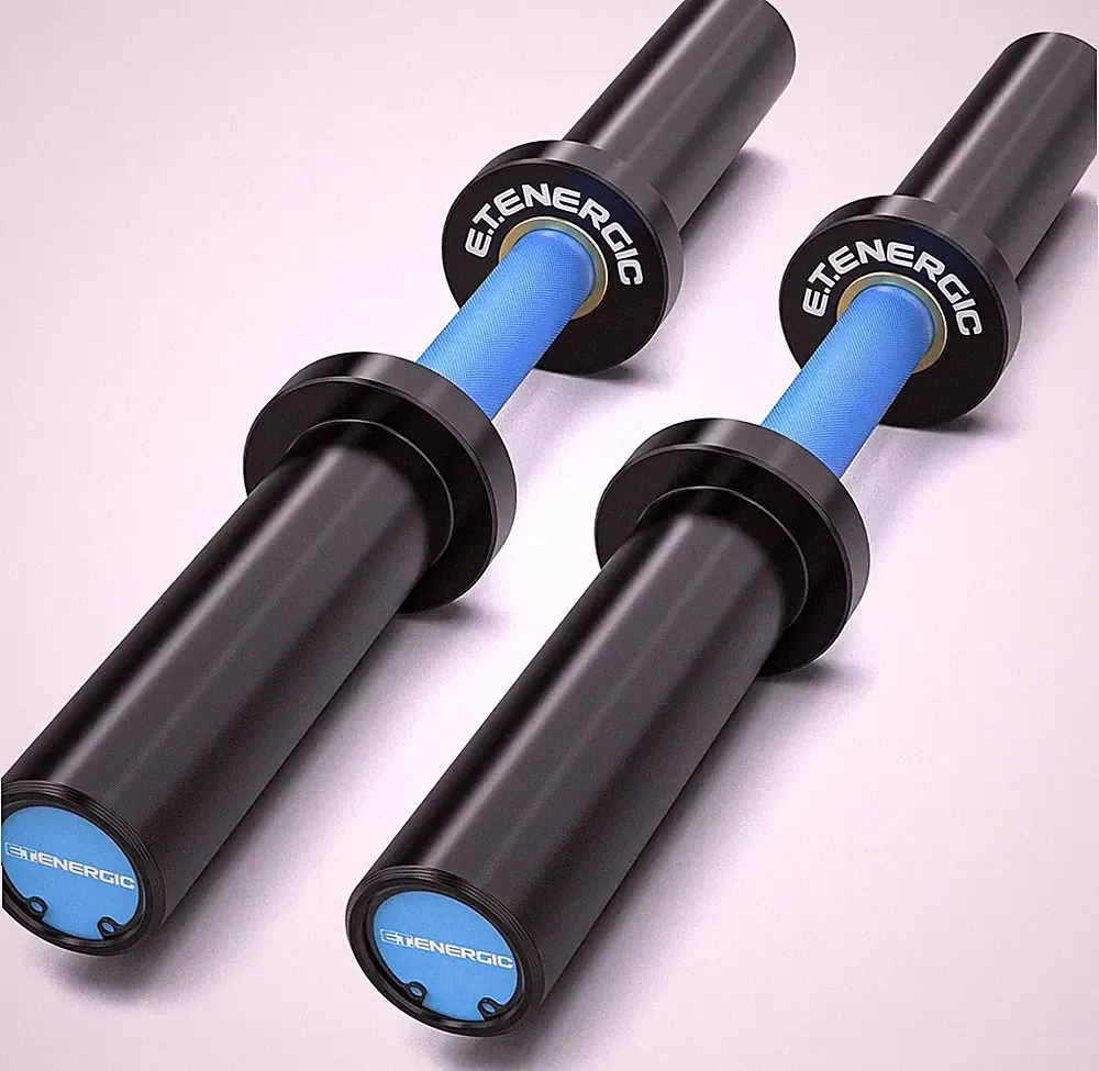 Olympic Dumbbell Handles Pair – 20" Loadable Dumbbell Bar with Rotating