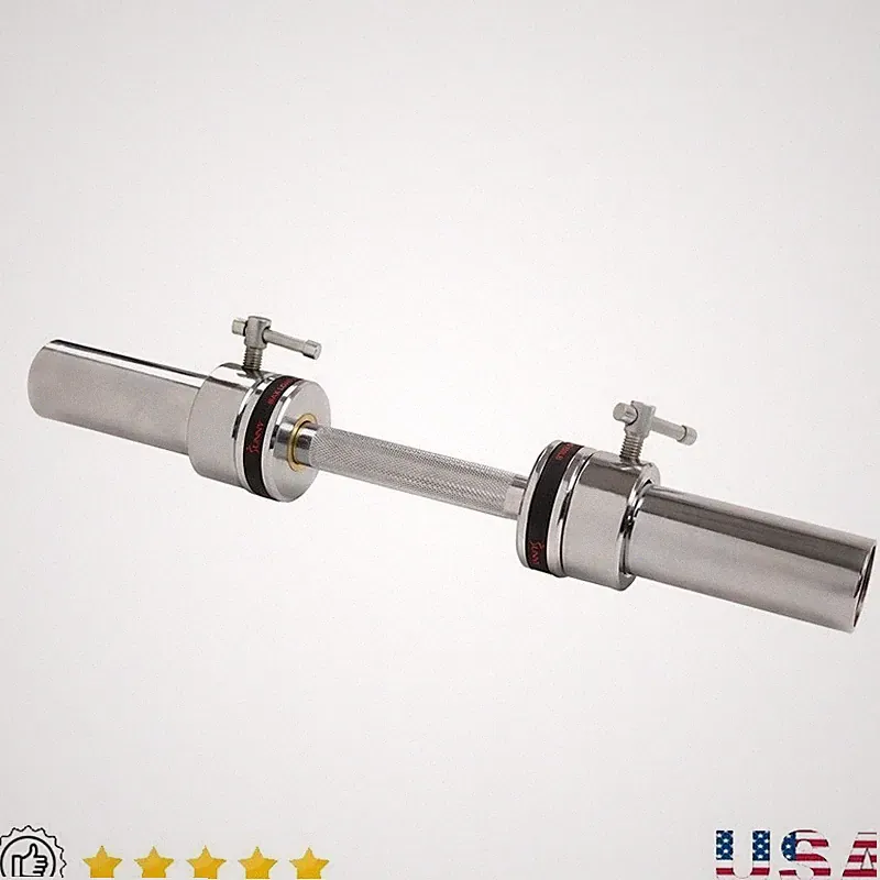 Olympic Dumbbell W/ Locking Ring Collars Rotating Sleeves 150lb Weight Capacity