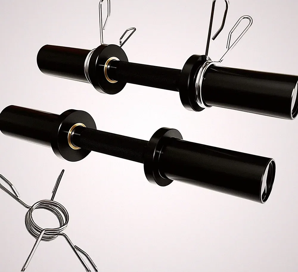 Olympic Loadable Dumbbell Handle, 16 Inch Steel Barbell with 2 Pairs Collar