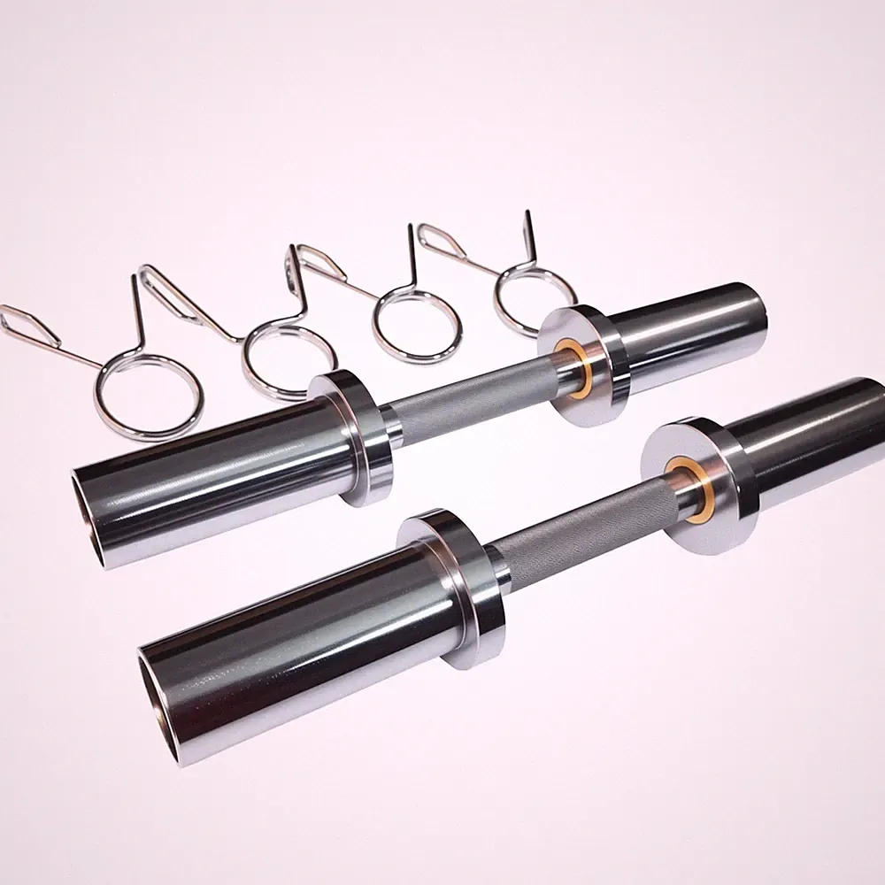 Olympic Loadable Dumbbell Handle, 16 Inch Steel Barbell with 2 Pairs Collar C...