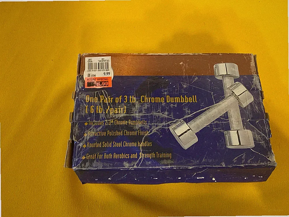 One Pair of 3 pounds Chrome Dumbell - 6 Pounds