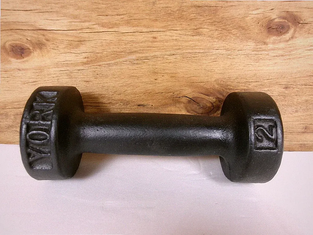 ONE VINTAGE YORK BRAND 2 LB. DUMBBELL - TONING - EXERCISE - BODYBUILDING