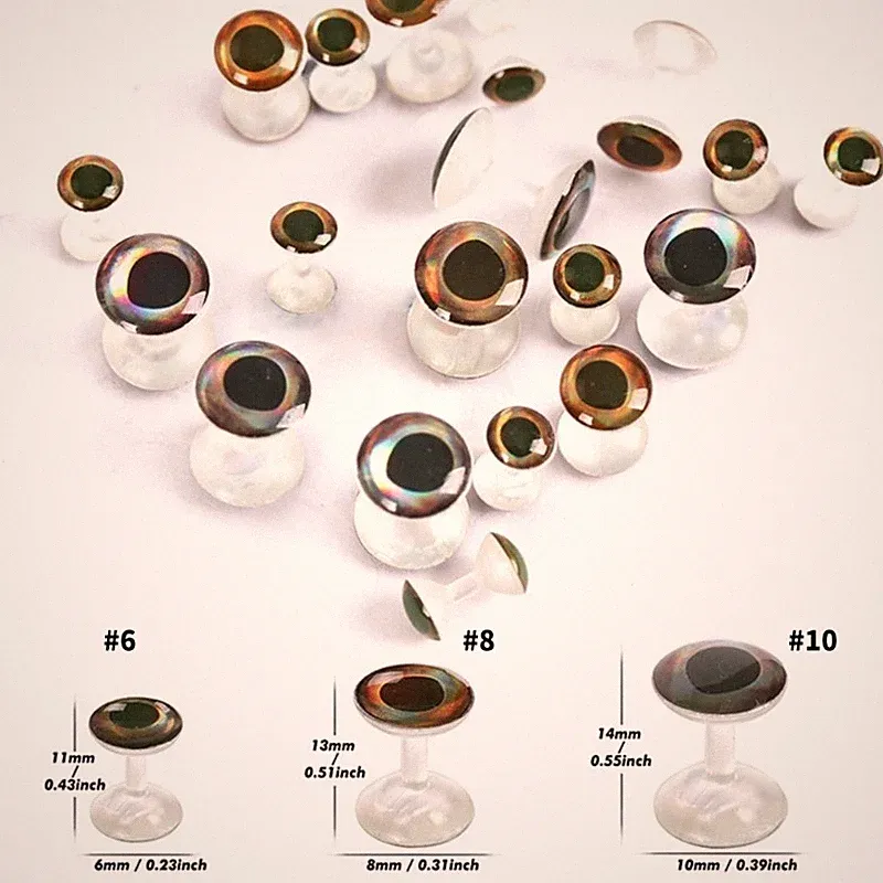 Pack of 25 Plastic Dumbbell Eye Set, 6mm/8mm/10mm Realistic Dumbbell Shaped