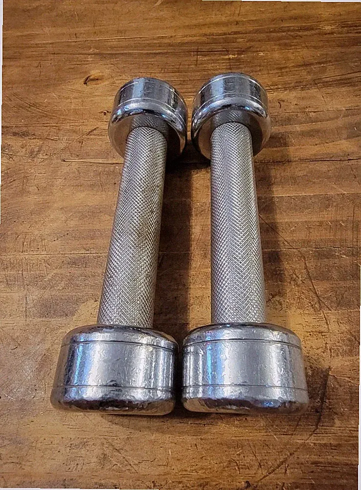 Pair 3 Pound Chrome Dumbbells
