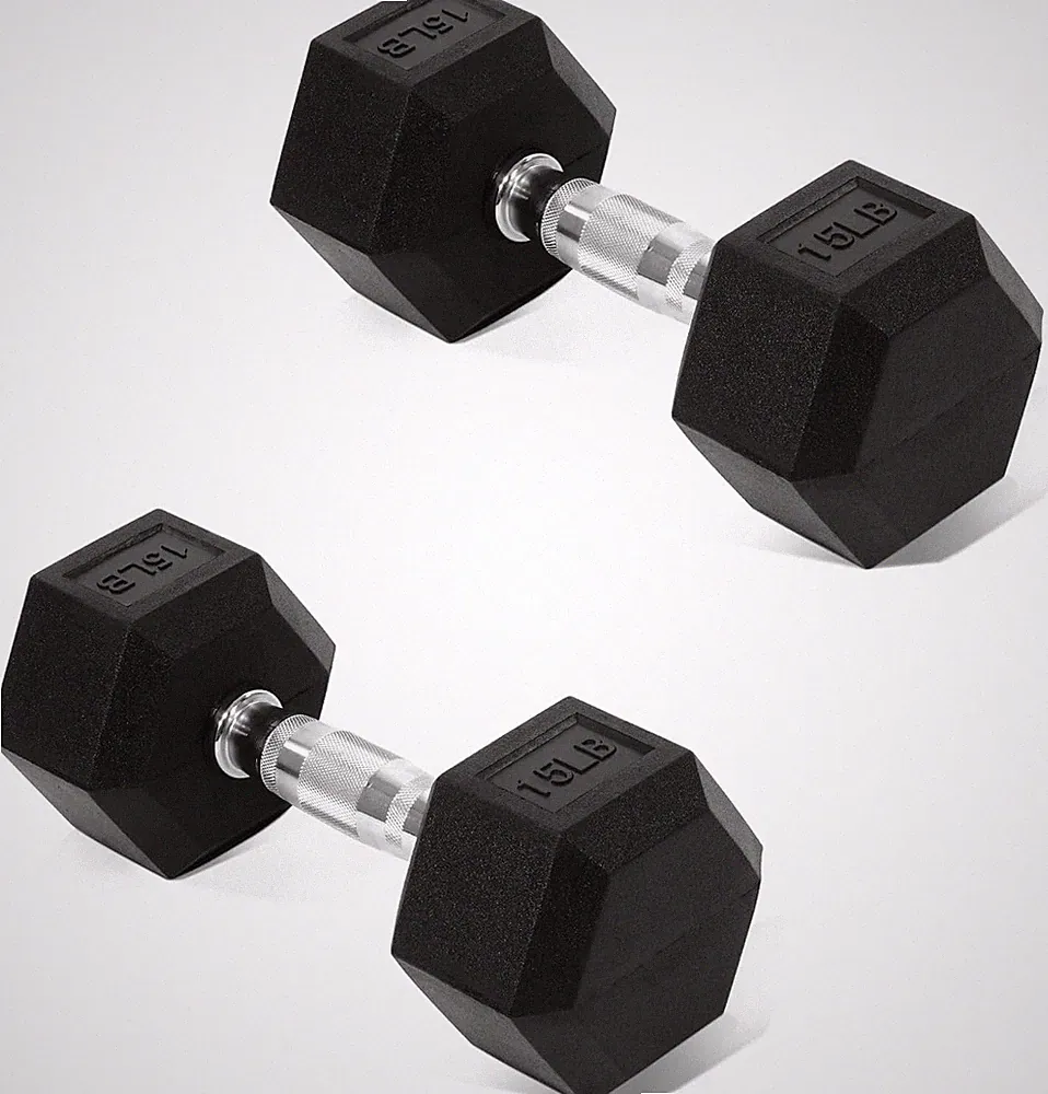 Pair Dumbbell 2Pcs Rubber Coated Dumbbell,Pair of 5/10/15/20/25/30/35/40/45/50LB