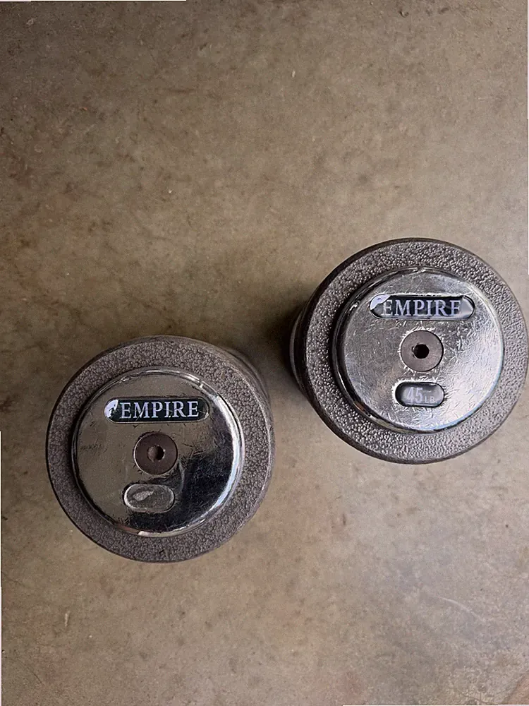 Pair Free weights Pro Style Empire Cast Iron Dumbbells 45 Lbs 90 Total Pounds