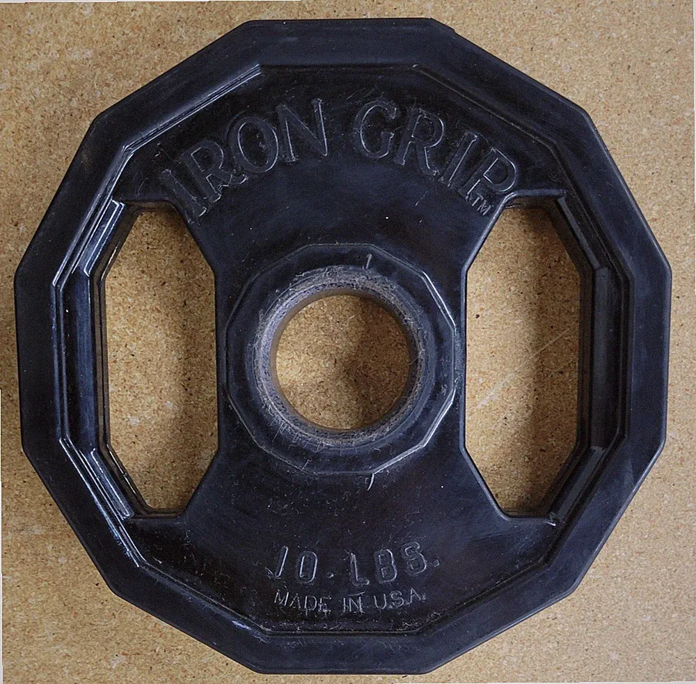 Pair Of 10 Lb Iron Grip Urethane Coated Olympic Weight Plates - FREE SHIPPING!!!