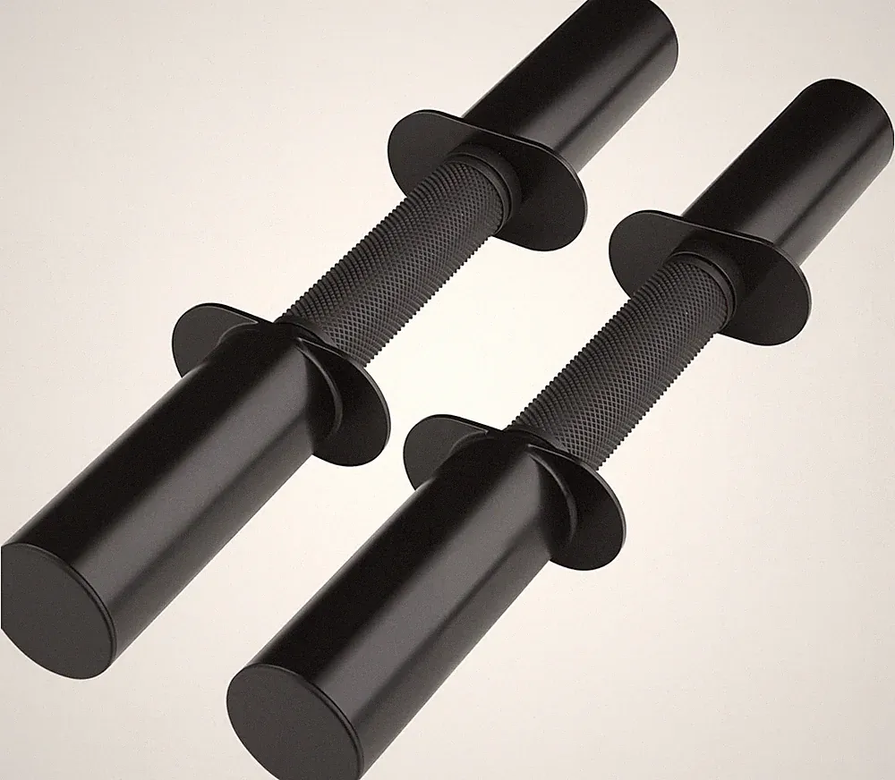 Pair of 16" Olympic Dumbbell Handles 2-Inch Plates Loadable Dumbbell Bars