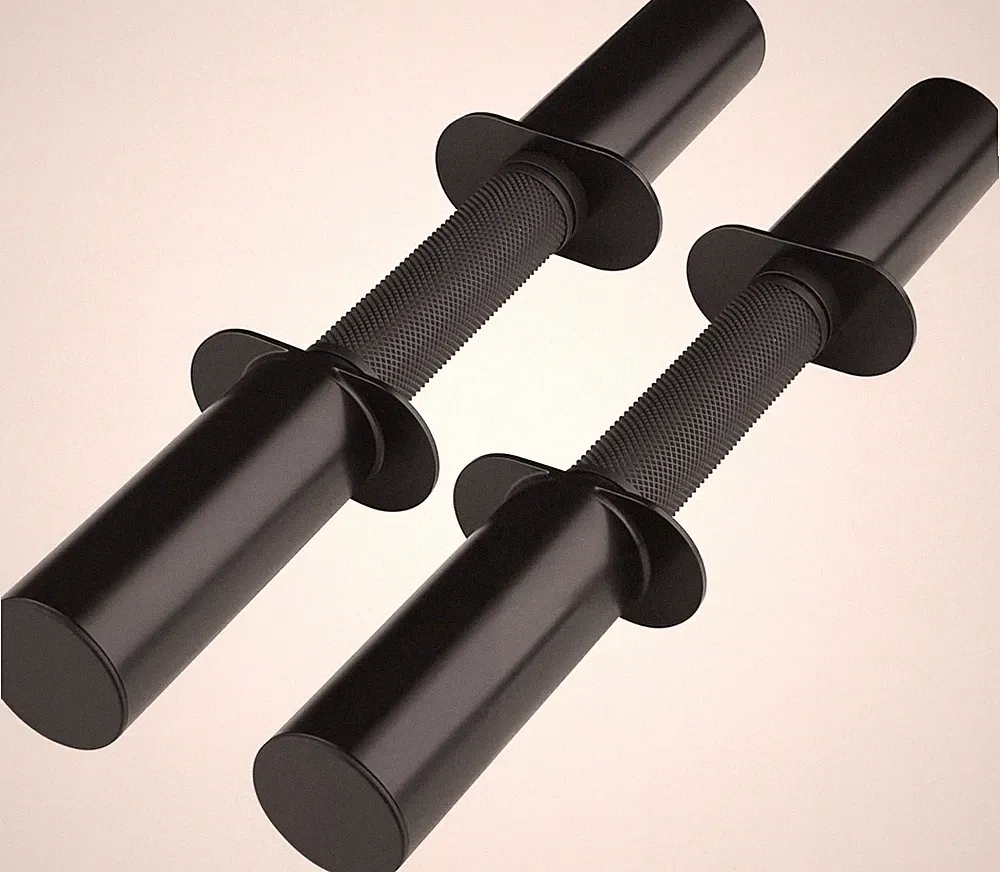 Pair of 16" Olympic Dumbbell Handles for 2-Inch Plates, Loadable Dumbbell Bars