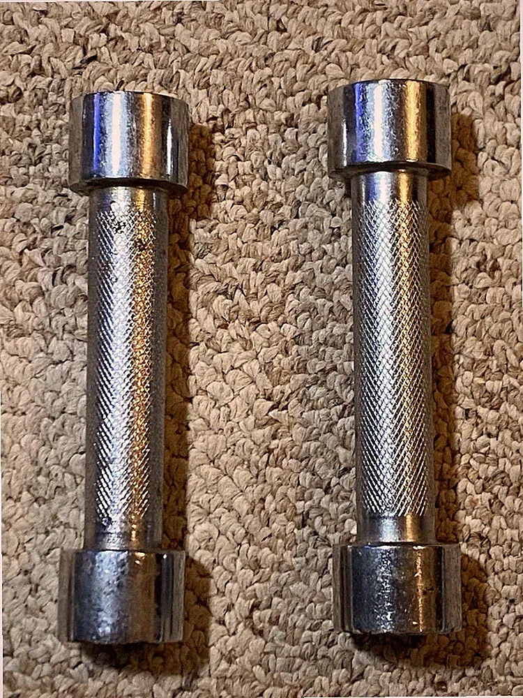 Pair Of 2 lb Chrome Dumbbells Unbranded