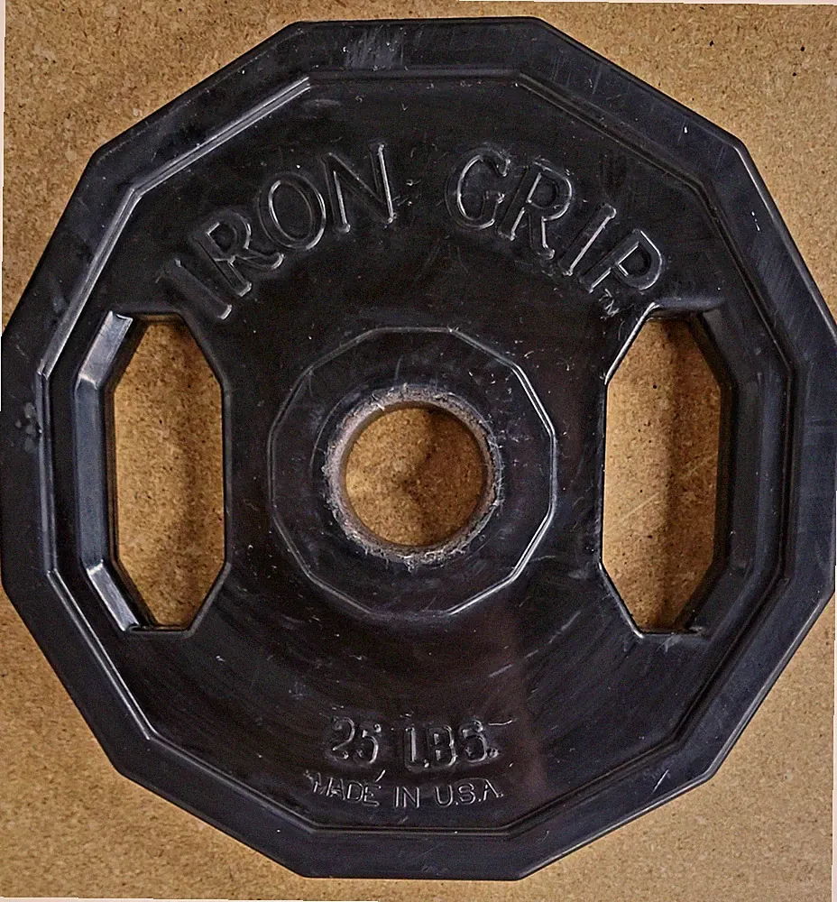 Pair Of 25 Lb Iron Grip Urethane Coated Olympic Weight Plates - FREE SHIPPING!!!