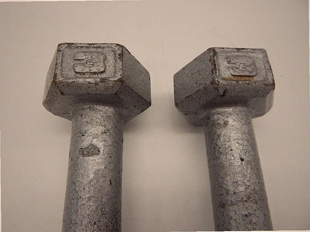 Pair of 3 Lb Hex Cast Iron Dumbbells Weights 6 Lbs Total