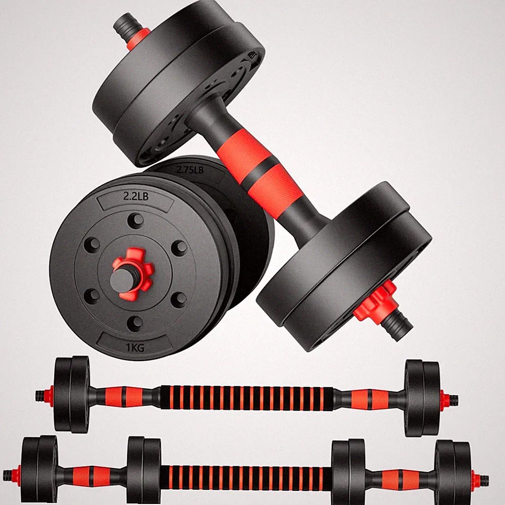 Pair of Adjustable Dumbbells - Convertible Barbell