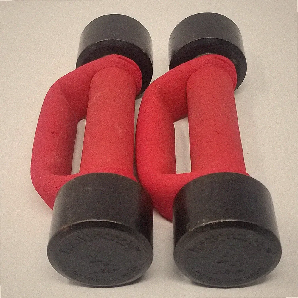 Pair Of AMF Heavy Hands 4 Lb Dumbbell Weights. Made In Austria