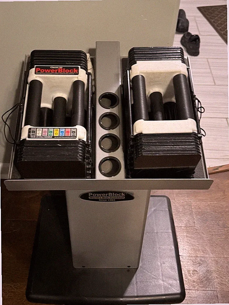Pair of Powerblock Classic 50 Pound Adjustable Dumbbell with Stand LOCAL PICKUP