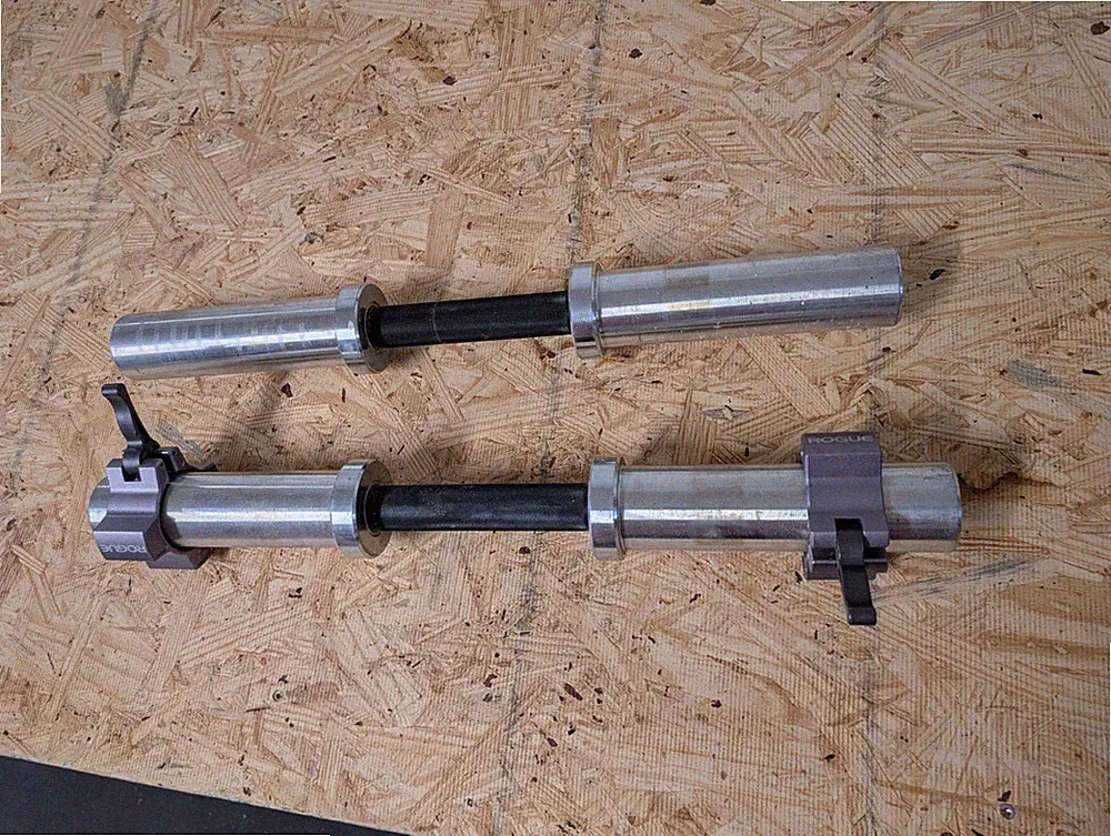 Pair of Rogue DB-15 Loadable Dumbbells - Stainless RA1197-BLBR