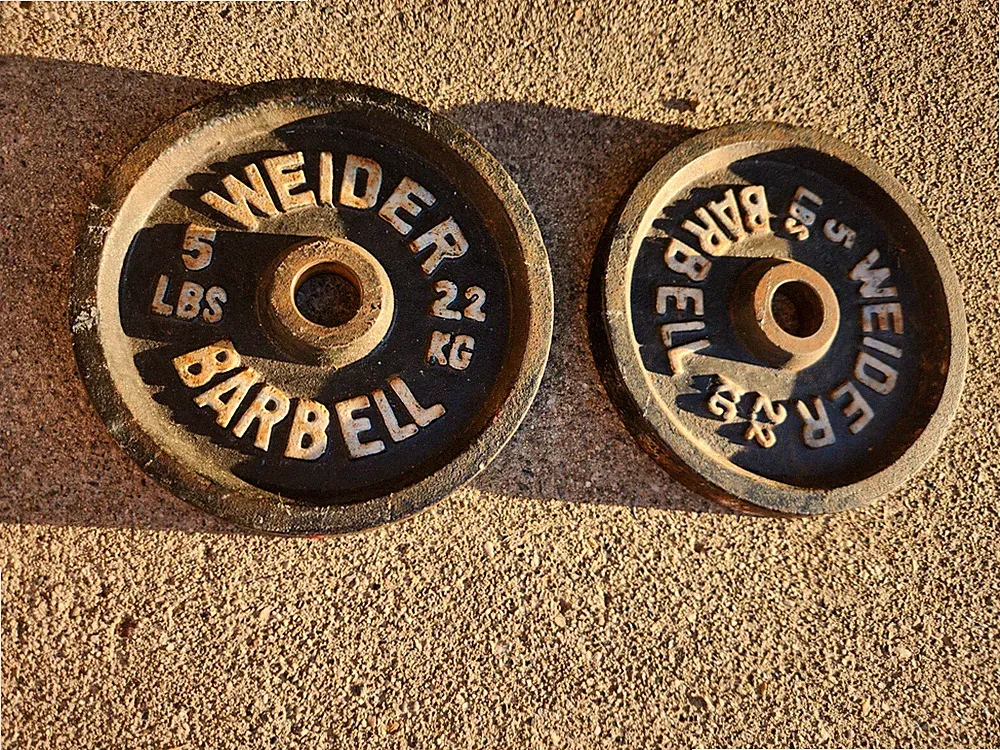 Pair Of Weider 5 Lbs Barbell Dumbbell Standard Weight Plates Iron 1" Hole
