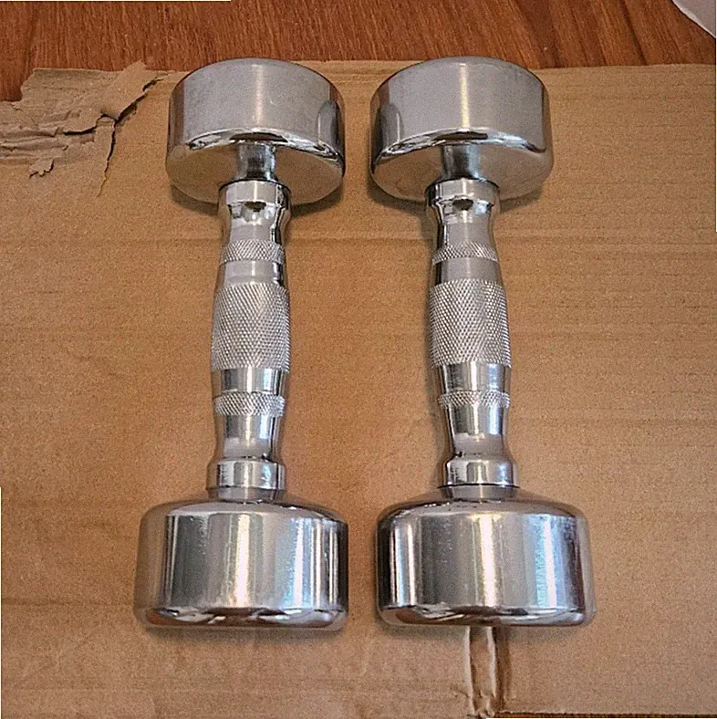 Pair of York USA Chrome Dumbbells 10 LB Each, 20lbs total Ergo grip beauty bells
