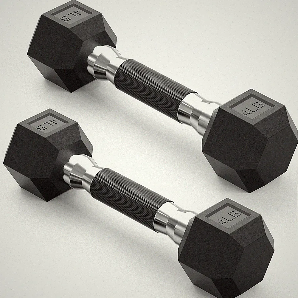 papababe Dumbbell Set Rubber Grip 4 lb Pair