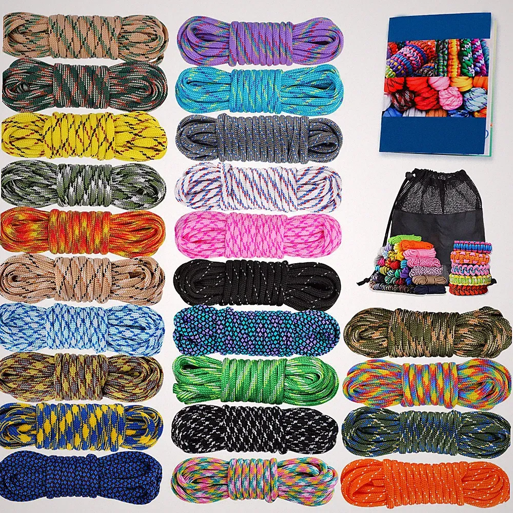 Paracord 550 Survival Cord,Combo with Instructions,for Crafting,Multicolor